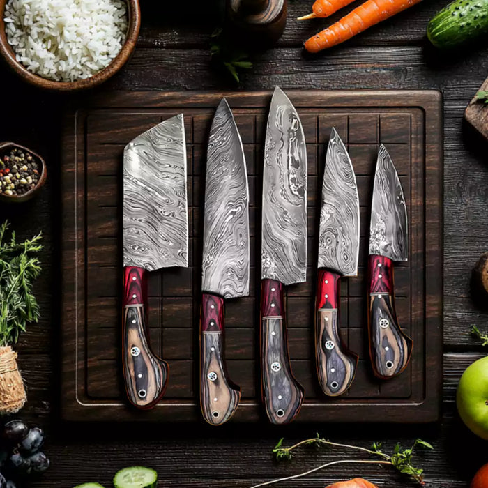 Black Style 5 PCS Chef Knife Set