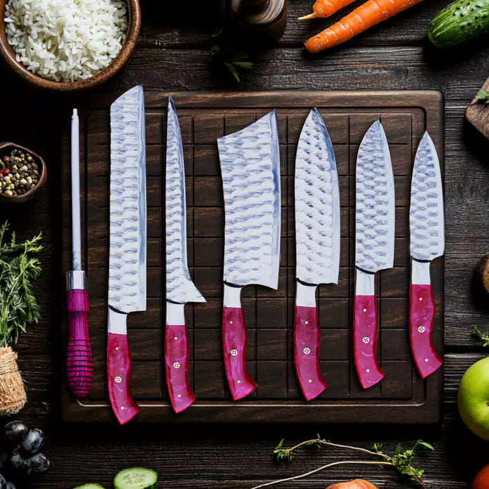 7 PCS Damascus Kitchen Knife Set