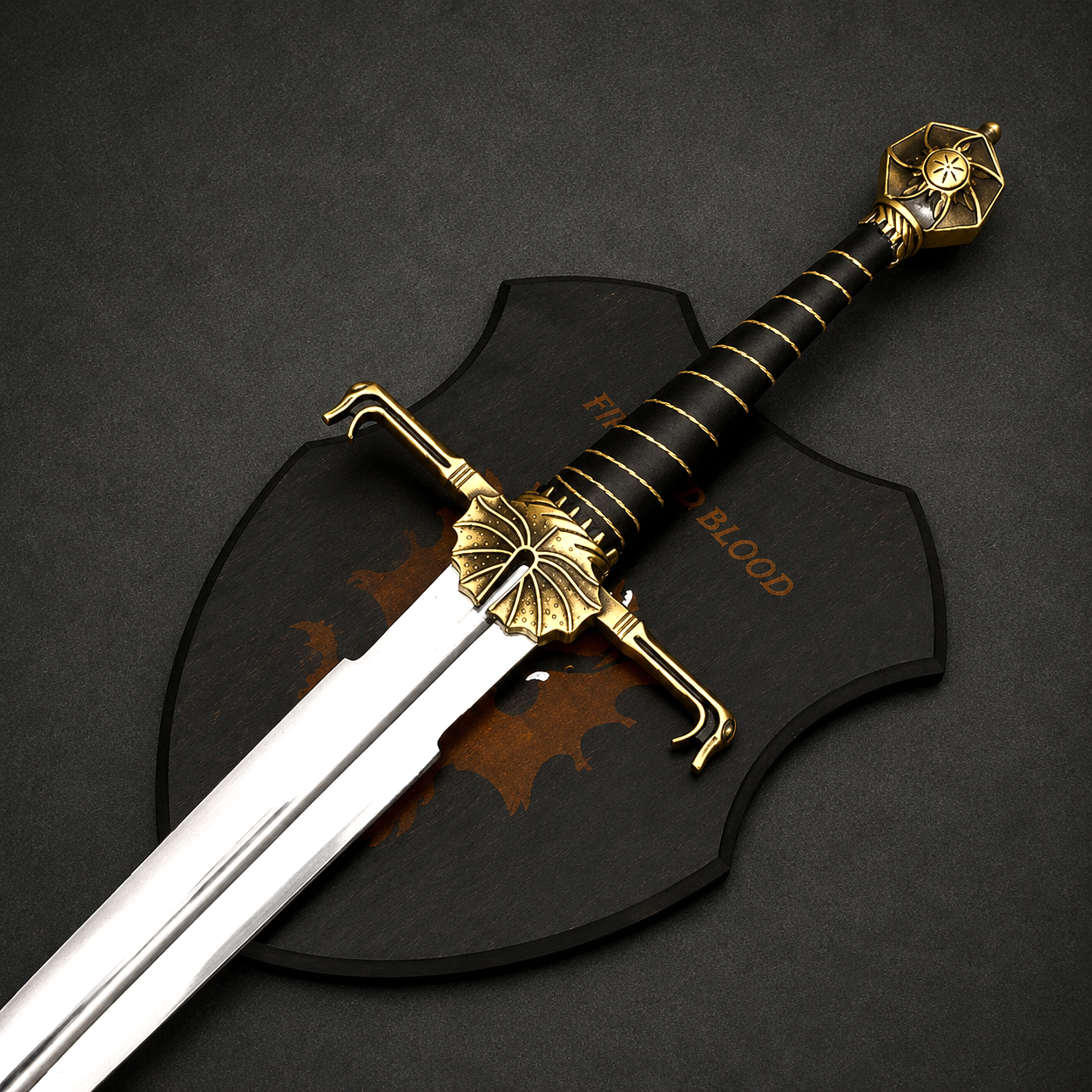 House of the Dragon Blackfyre Sword Replica with Wall Mount