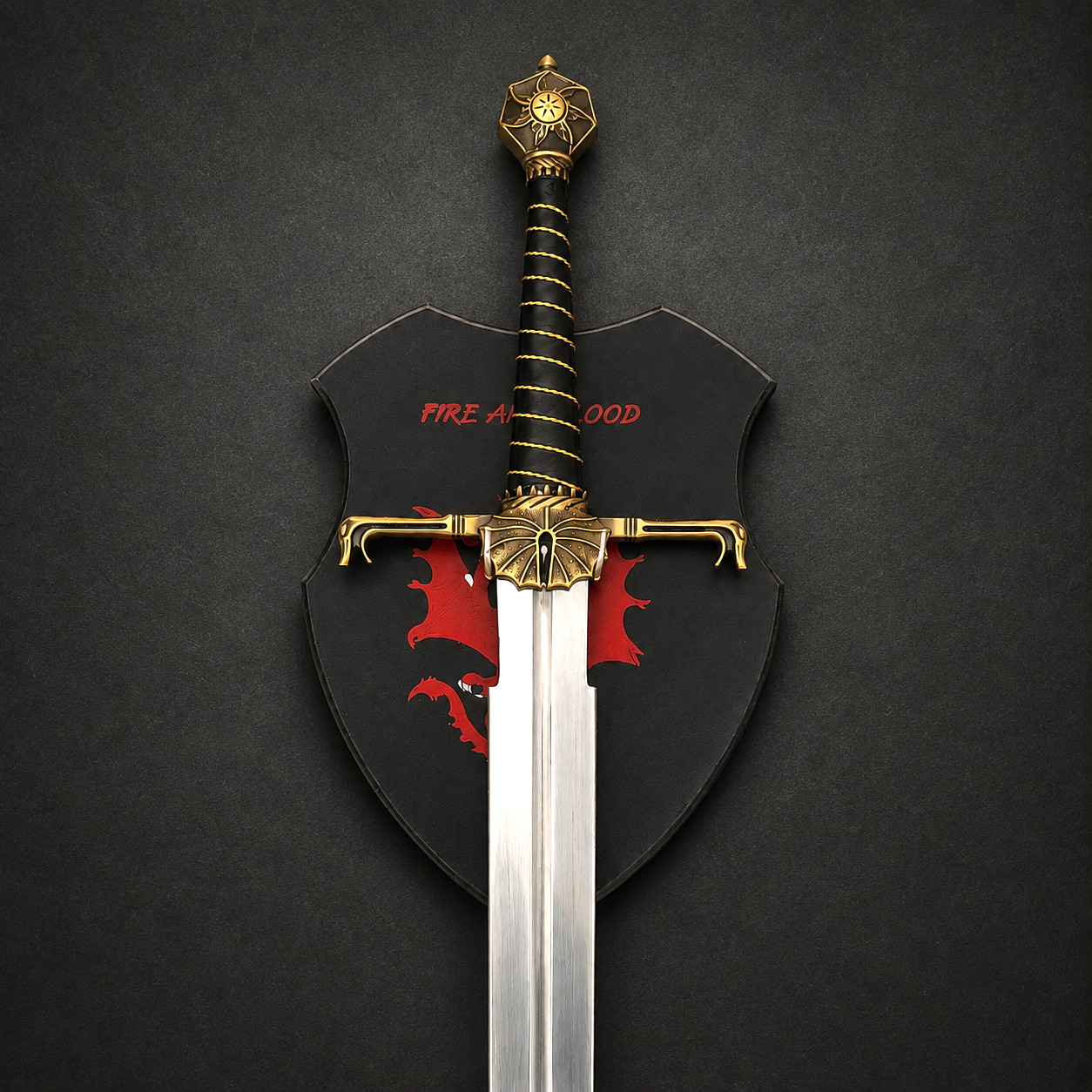 House of the Dragon Blackfyre Sword Replica with Wall Mount