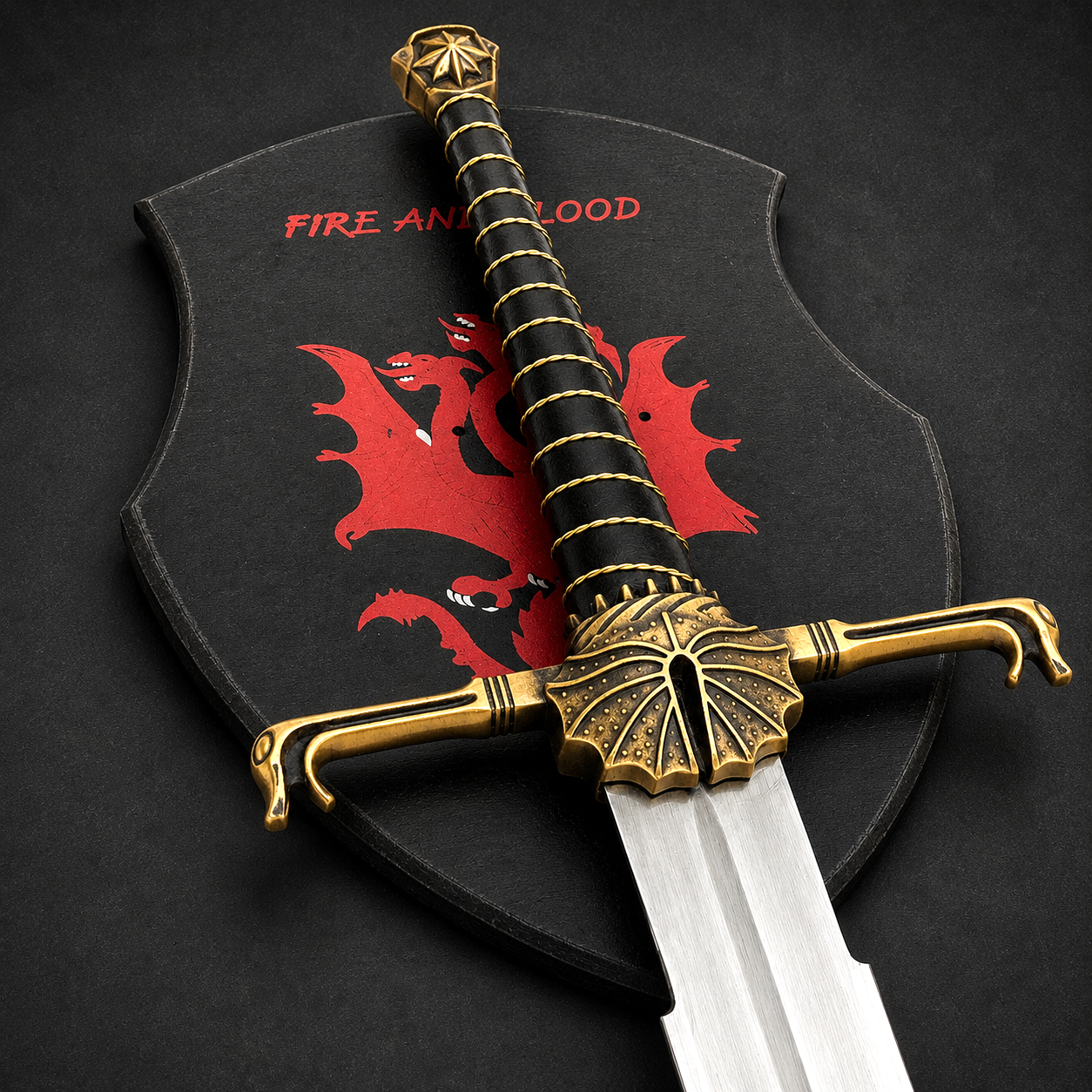 House of the Dragon Blackfyre Sword Replica with Wall Mount