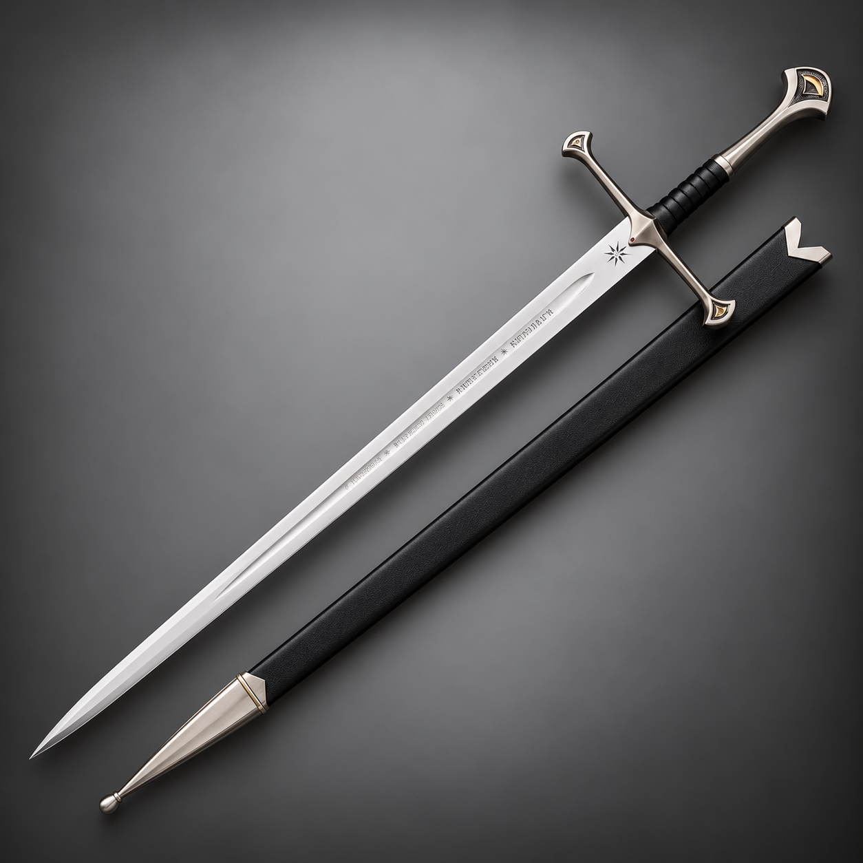 Lord of the Rings Anduril Narsil Sword Replica with Scabbard and Wall Mount