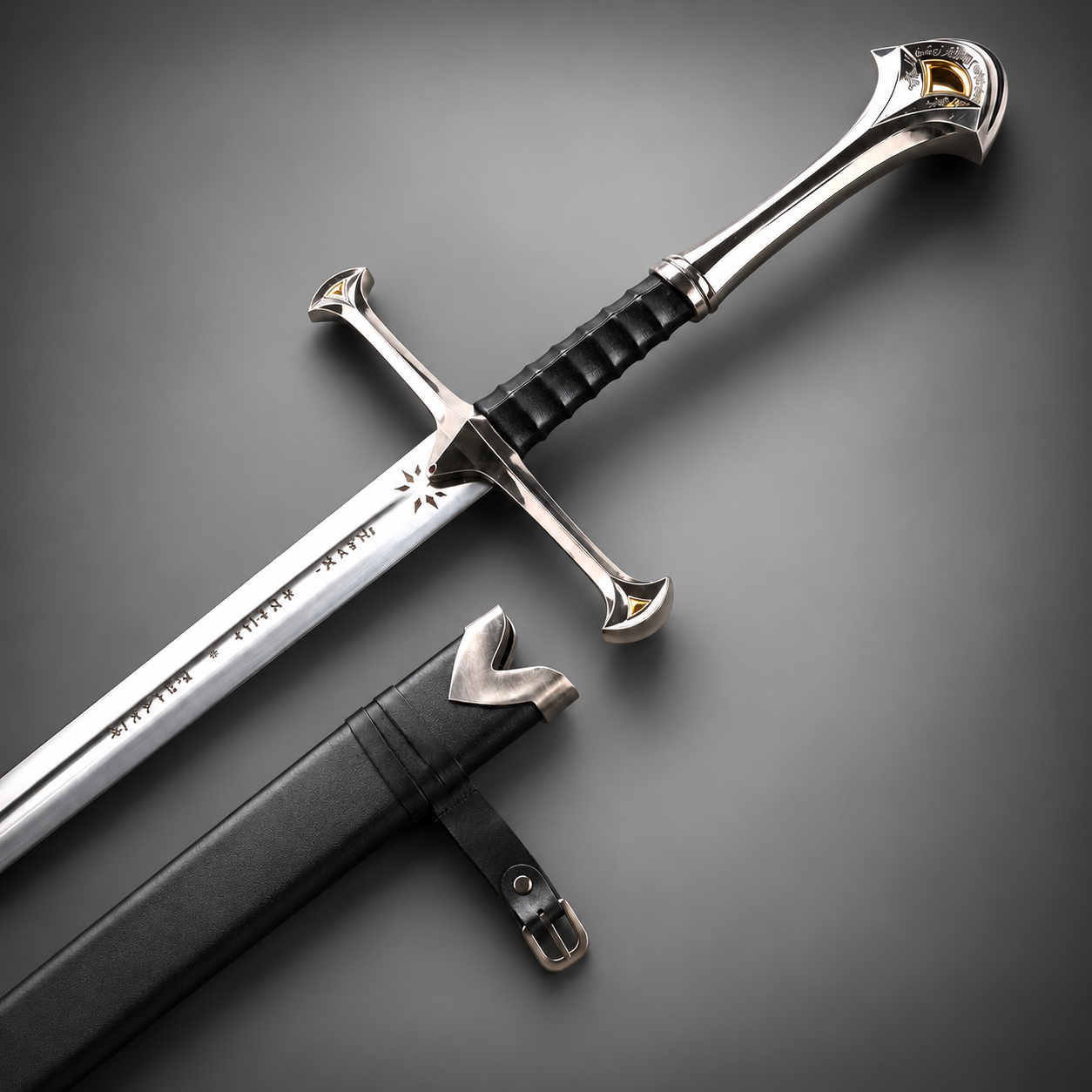 Lord of the Rings Anduril Narsil Sword Replica with Scabbard and Wall Mount