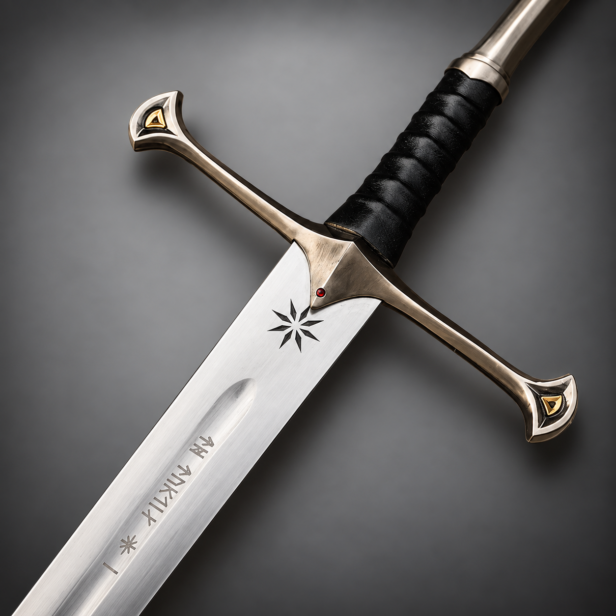 Lord of the Rings Anduril Narsil Sword Replica with Scabbard and Wall Mount