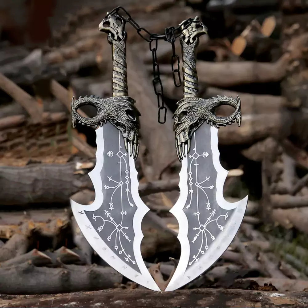 Blades of Chaos Replica – Twin Kratos Blades (Fantasy Display Set)