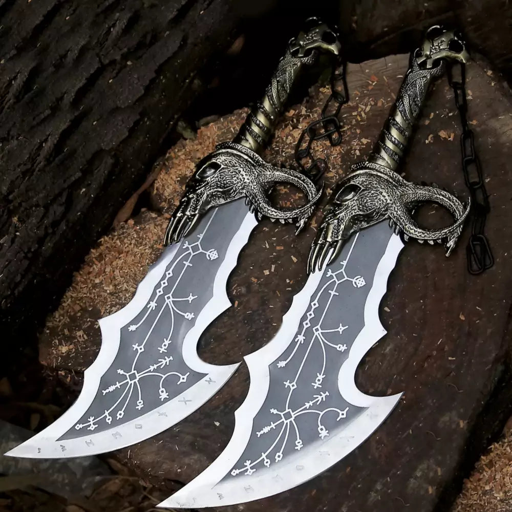 Blades of Chaos Replica – Twin Kratos Blades (Fantasy Display Set)