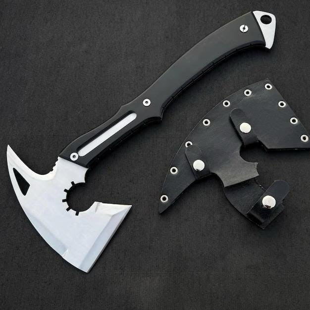 Resident Evil Tactical Tomahawk Axe with Leather Sheath